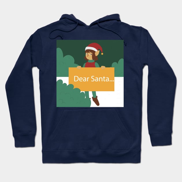 Dear Santa Christmas Hoodie by Mako Design 